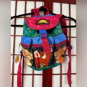 Vintage 90s Disney The Lion King Simbas Pride Kids Colorful Backpack